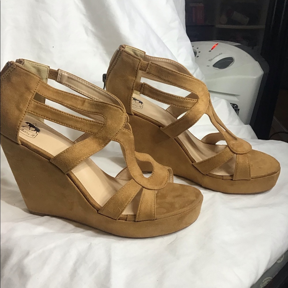 Brown wedge heel size 10